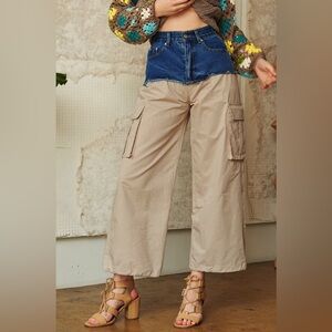 Denim and Khaki Cargo Pants
